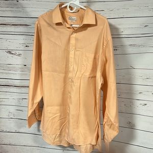 Van Heusen men’s pin cord dress shirt, light peach, 17 1/2 34/35